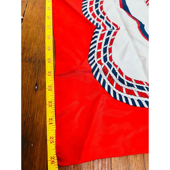Vintage Paoli Red White Blue Geometric Abstract Rope Design 1960/70s Scarf - Picture 6 of 8